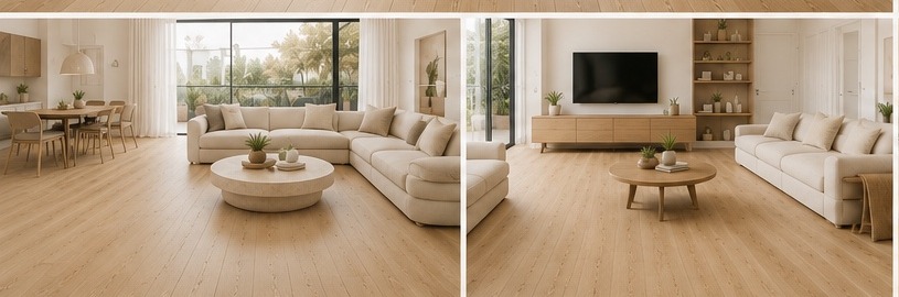Light timber flooring living room